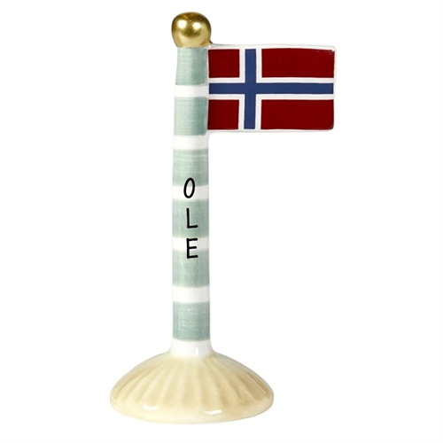 Norsk flagga - Ränder H: 14cm keramik